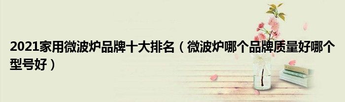 2021家用微波炉品牌十大排名（微波炉哪个品牌质量好哪个型号好）
