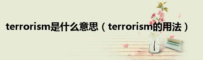 terrorism是什么意思（terrorism的用法）