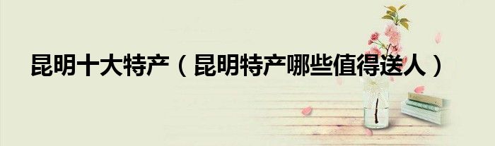 昆明十大特产（昆明特产哪些值得送人）