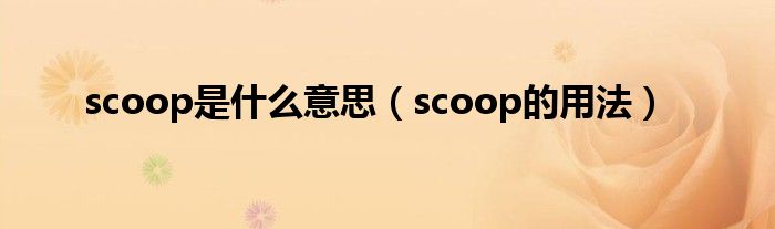 scoop是什么意思（scoop的用法）