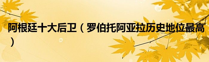 阿根廷十大后卫（罗伯托阿亚拉历史地位最高）