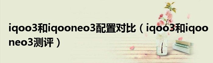 iqoo3和iqooneo3配置对比（iqoo3和iqooneo3测评）