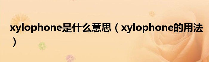 xylophone是什么意思（xylophone的用法）