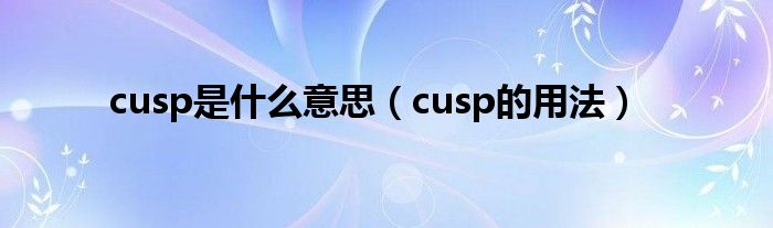 cusp是什么意思（cusp的用法）