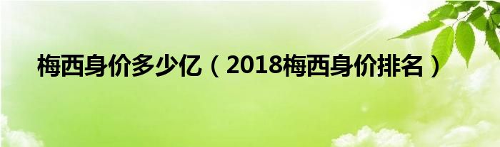 梅西身价多少亿（2018梅西身价排名）