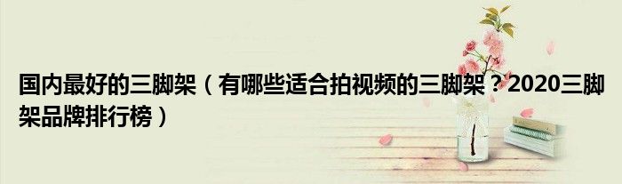 国内最好的三脚架（有哪些适合拍视频的三脚架？2020三脚架品牌排行榜）
