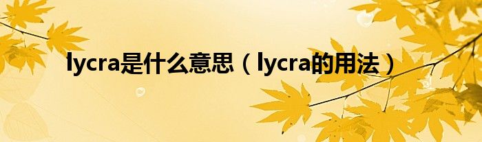 lycra是什么意思（lycra的用法）