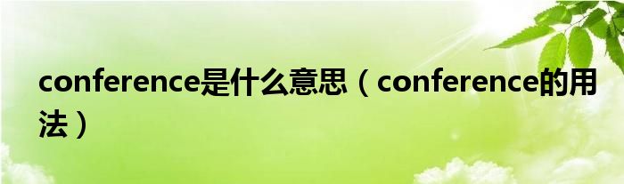 conference是什么意思（conference的用法）
