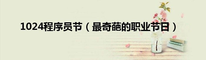 1024程序员节（最奇葩的职业节日）