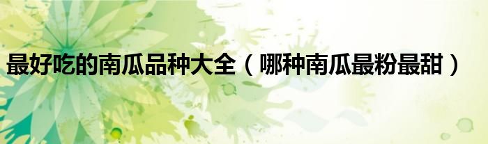 最好吃的南瓜品种大全（哪种南瓜最粉最甜）