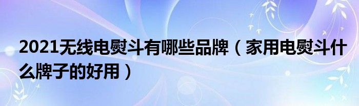 2021无线电熨斗有哪些品牌（家用电熨斗什么牌子的好用）