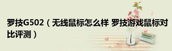 罗技G502（无线鼠标怎么样 罗技游戏鼠标对比评测）