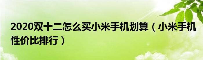 2020双十二怎么买小米手机划算（小米手机性价比排行）