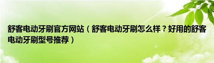 舒客电动牙刷官方网站（舒客电动牙刷怎么样？好用的舒客电动牙刷型号推荐）