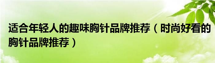 适合年轻人的趣味胸针品牌推荐（时尚好看的胸针品牌推荐）