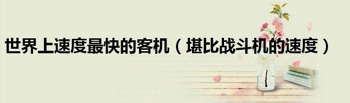 世界上速度最快的客机（堪比战斗机的速度）