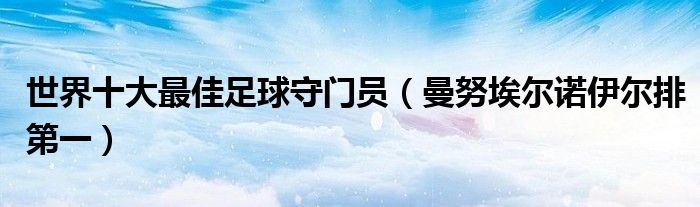 世界十大最佳足球守门员（曼努埃尔诺伊尔排第一）