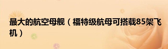 最大的航空母舰（福特级航母可搭载85架飞机）