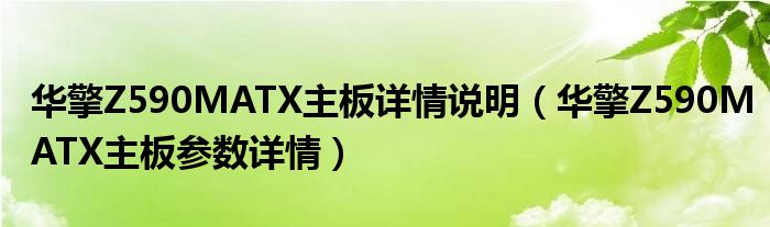 华擎Z590MATX主板详情说明（华擎Z590MATX主板参数详情）