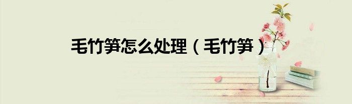 毛竹笋怎么处理（毛竹笋）