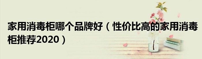 家用消毒柜哪个品牌好（性价比高的家用消毒柜推荐2020）