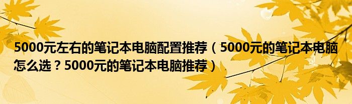 5000元左右的笔记本电脑配置推荐（5000元的笔记本电脑怎么选？5000元的笔记本电脑推荐）