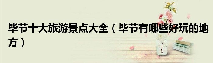 毕节十大旅游景点大全（毕节有哪些好玩的地方）