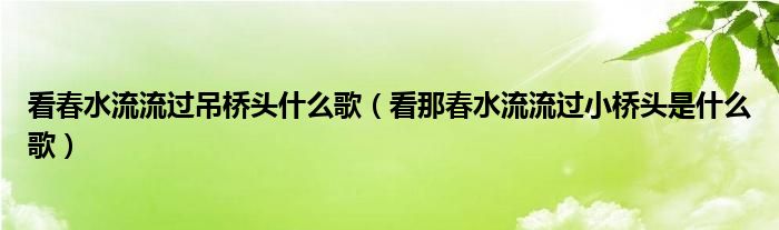 看春水流流过吊桥头什么歌（看那春水流流过小桥头是什么歌）