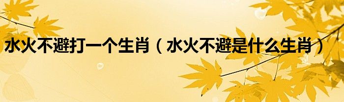 水火不避打一个生肖（水火不避是什么生肖）