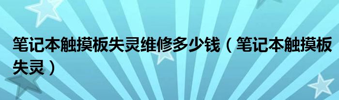 笔记本触摸板失灵维修多少钱（笔记本触摸板失灵）