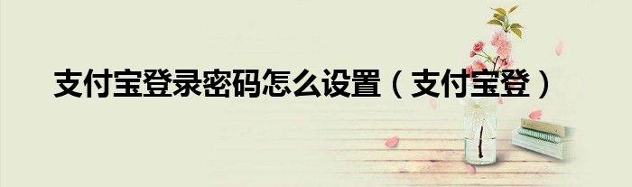 支付宝登录密码怎么设置（支付宝登）