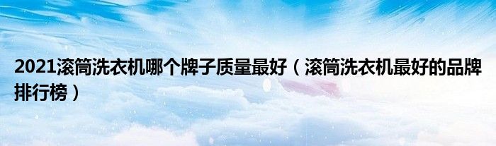 2021滚筒洗衣机哪个牌子质量最好（滚筒洗衣机最好的品牌排行榜）