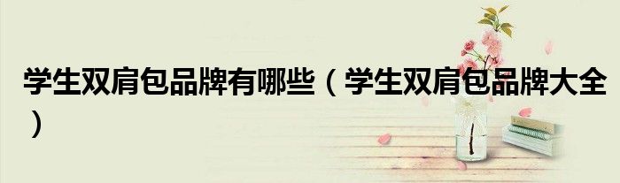 学生双肩包品牌有哪些（学生双肩包品牌大全）