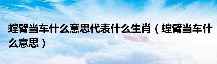 螳臂当车什么意思代表什么生肖（螳臂当车什么意思）