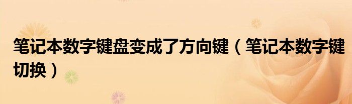 笔记本数字键盘变成了方向键（笔记本数字键切换）