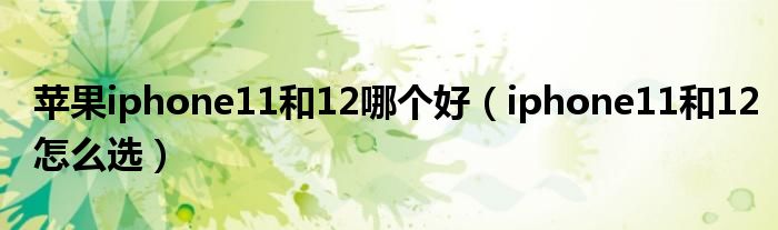 苹果iphone11和12哪个好（iphone11和12怎么选）