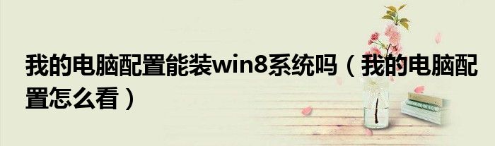 我的电脑配置能装win8系统吗（我的电脑配置怎么看）
