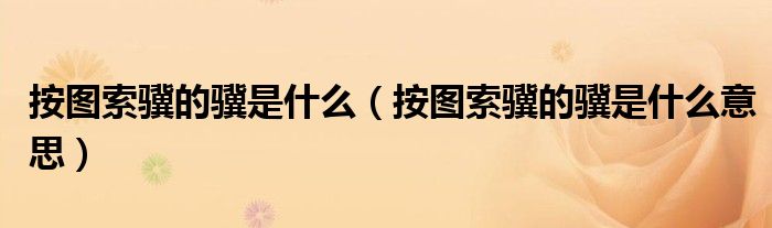 按图索骥的骥是什么（按图索骥的骥是什么意思）