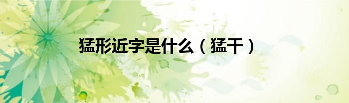 猛形近字是什么（猛干）