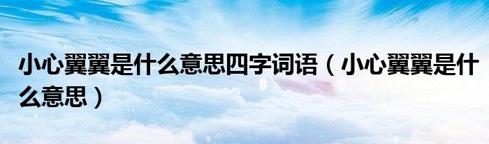 小心翼翼是什么意思四字词语（小心翼翼是什么意思）