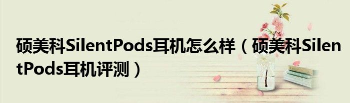硕美科SilentPods耳机怎么样（硕美科SilentPods耳机评测）