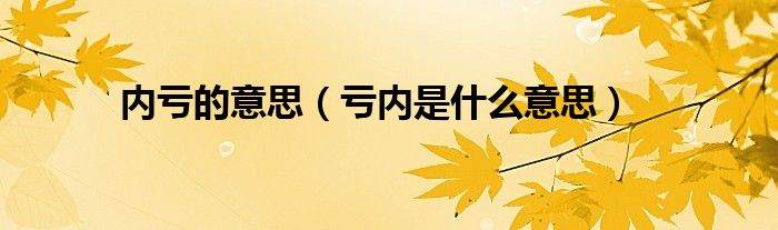 内亏的意思（亏内是什么意思）