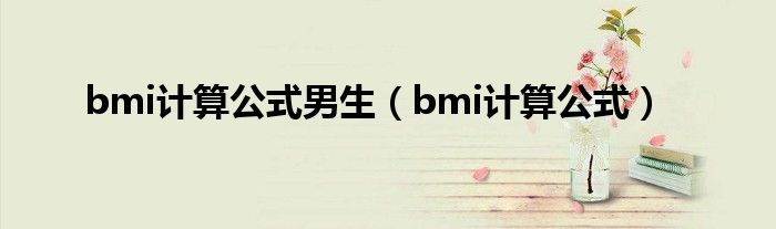 bmi计算公式男生（bmi计算公式）