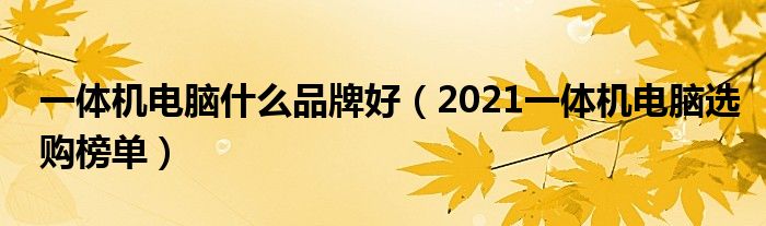 一体机电脑什么品牌好（2021一体机电脑选购榜单）