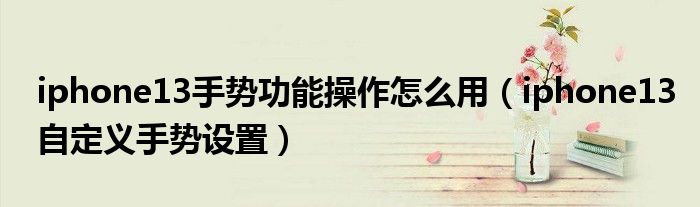 iphone13手势功能操作怎么用（iphone13自定义手势设置）