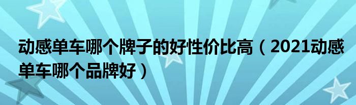 动感单车哪个牌子的好性价比高（2021动感单车哪个品牌好）