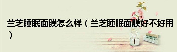 兰芝睡眠面膜怎么样（兰芝睡眠面膜好不好用）