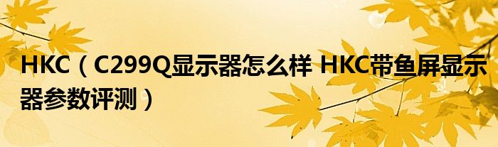 HKC（C299Q显示器怎么样 HKC带鱼屏显示器参数评测）