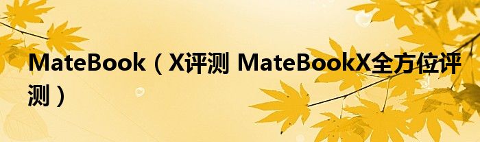 MateBook（X评测 MateBookX全方位评测）