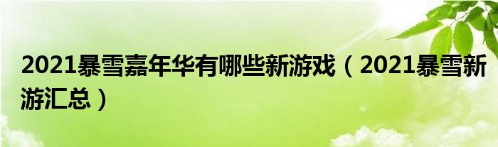2021暴雪嘉年华有哪些新游戏（2021暴雪新游汇总）